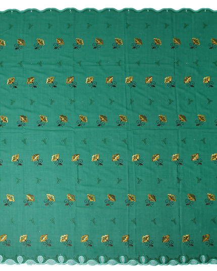 Green Floral Swiss Cotton Voile Sudanese Thobe