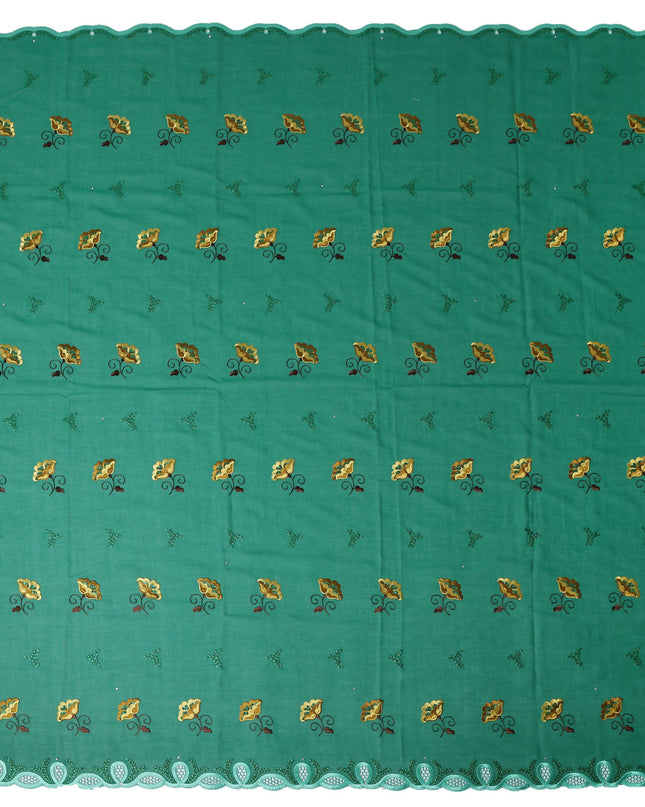 Green Floral Swiss Cotton Voile Sudanese Thobe