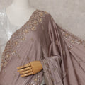 Mauve Taupe Brown Georgette Saree 110cm