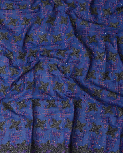 Blue Checkered Swiss Cotton Voile Sudanese Thobe