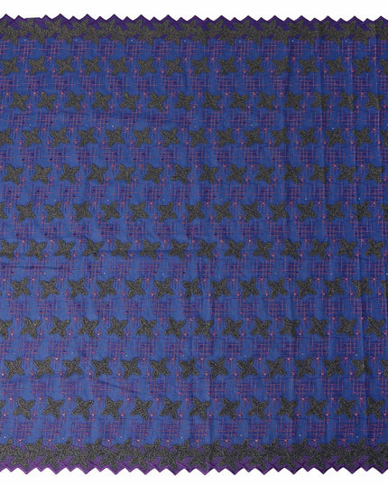Blue Checkered Swiss Cotton Voile Sudanese Thobe