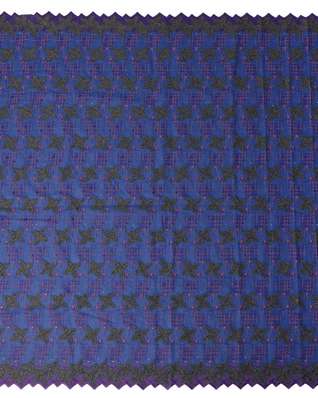 Blue Checkered Swiss Cotton Voile Sudanese Thobe