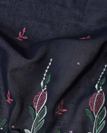 Blue Leaf Swiss Cotton Voile Sudanese Thobe