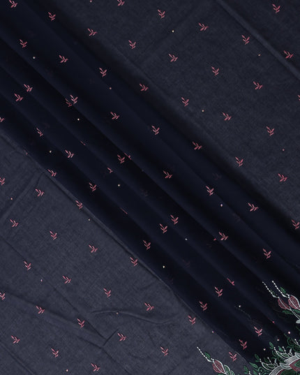 Blue Leaf Swiss Cotton Voile Sudanese Thobe