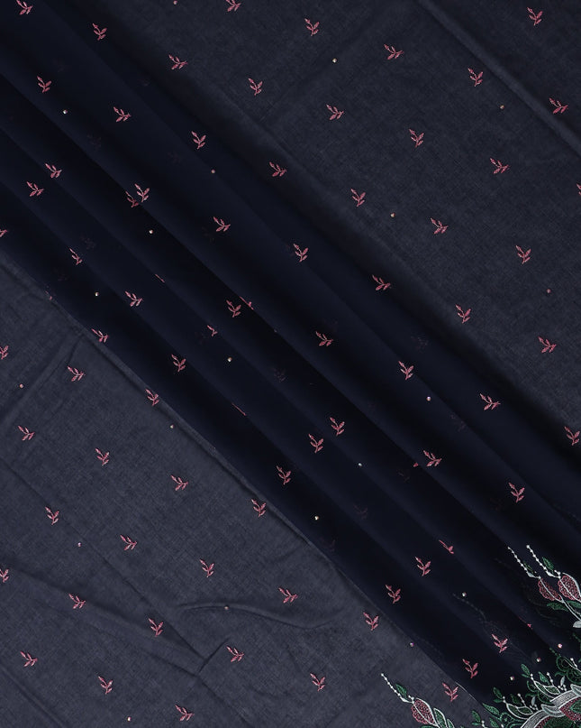 Blue Leaf Swiss Cotton Voile Sudanese Thobe