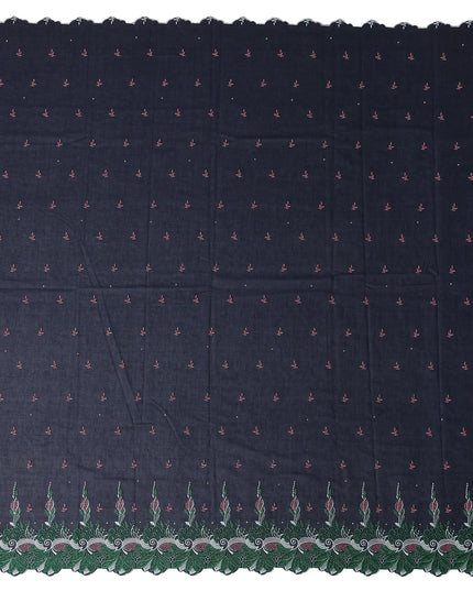 Blue Leaf Swiss Cotton Voile Sudanese Thobe