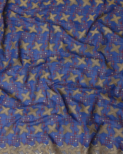 Blue Checkered Swiss Cotton Voile Sudanese Thobe