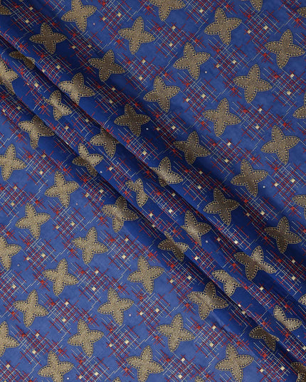 Blue Checkered Swiss Cotton Voile Sudanese Thobe