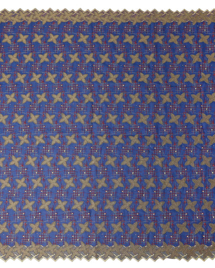 Blue Checkered Swiss Cotton Voile Sudanese Thobe