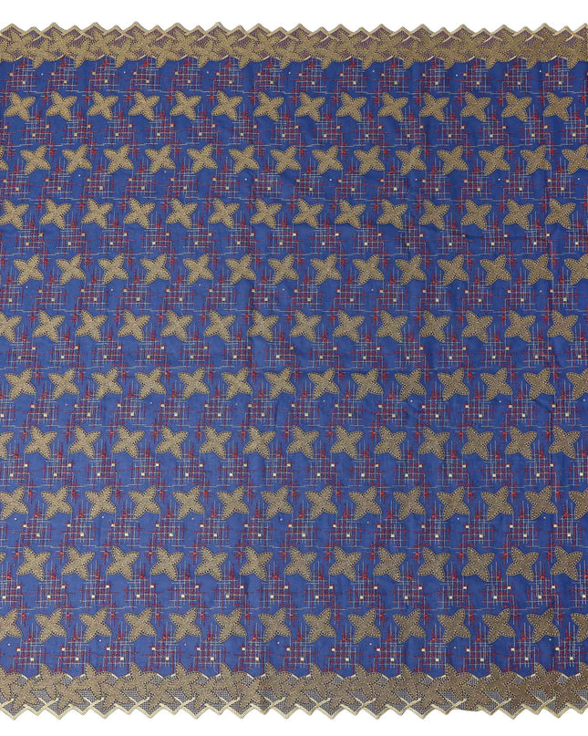 Blue Checkered Swiss Cotton Voile Sudanese Thobe