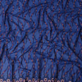Royal Blue Embroidered Floral Swiss Cotton Voile 140cm