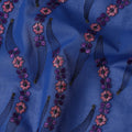Royal Blue Embroidered Floral Swiss Cotton Voile 140cm