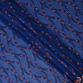 Royal Blue Embroidered Floral Swiss Cotton Voile 140cm