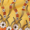 Golden Yellow Embroidered Floral Swiss Cotton Voile 140cm