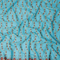 Turquoise Teal Embroidered Floral Swiss Cotton Voile 140cm