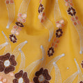 Amber Mustard Embroidered Floral Swiss Cotton Voile 140cm