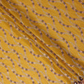 Amber Mustard Embroidered Floral Swiss Cotton Voile 140cm
