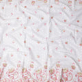 White Floral Premium Pure Swiss 100% Cotton Voile Embroidered Traditional Sudanese Thobe 4.5 Mtrs 140cm Swiss Quality - D30291