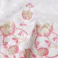 White Floral Premium Pure Swiss 100% Cotton Voile Embroidered Traditional Sudanese Thobe 4.5 Mtrs 140cm Swiss Quality - D30291