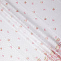 White Floral Premium Pure Swiss 100% Cotton Voile Embroidered Traditional Sudanese Thobe 4.5 Mtrs 140cm Swiss Quality - D30291