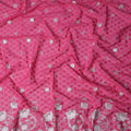 Pink Floral Premium Pure Swiss 100% Cotton Voile Embroidered Traditional Sudanese Thobe 4.5 Mtrs 140cm Swiss Quality - D30290