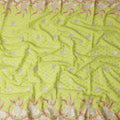 Green Floral Premium Pure Swiss 100% Cotton Voile Embroidered Traditional Sudanese Thobe 4.5 Mtrs 140cm Swiss Quality - D30292