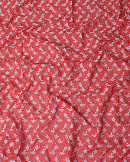Red Leaf Premium Pure Swiss 100% Cotton Voile Embroidered Traditional Sudanese Thobe 4.5 Mtrs 140cm Swiss Quality - D30289