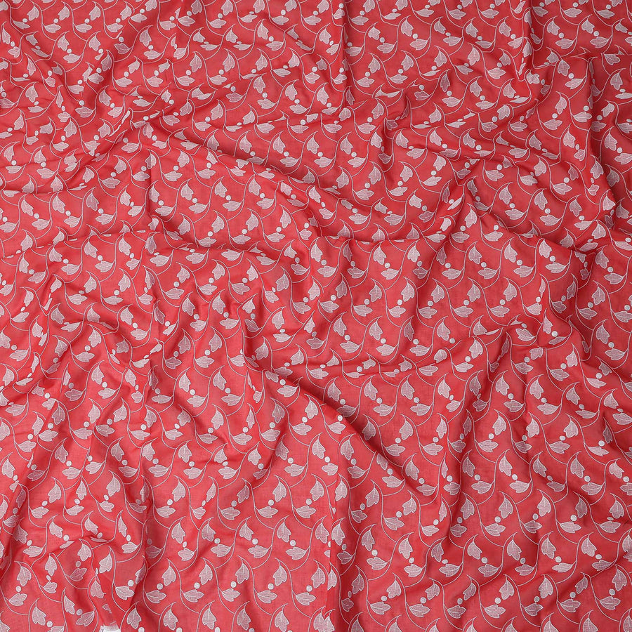 Red Leaf Premium Pure Swiss 100% Cotton Voile Embroidered Traditional Sudanese Thobe 4.5 Mtrs 140cm Swiss Quality - D30289