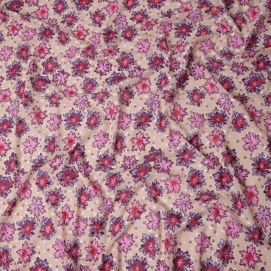 Sand Beige and Mauve Pink Swiss Voile Sudanese Thobe Fabric