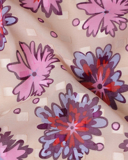 Sand Beige and Mauve Pink Swiss Voile Sudanese Thobe Fabric