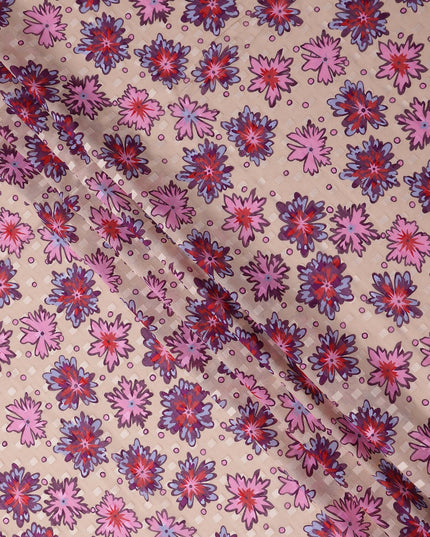 Sand Beige and Mauve Pink Swiss Voile Sudanese Thobe Fabric