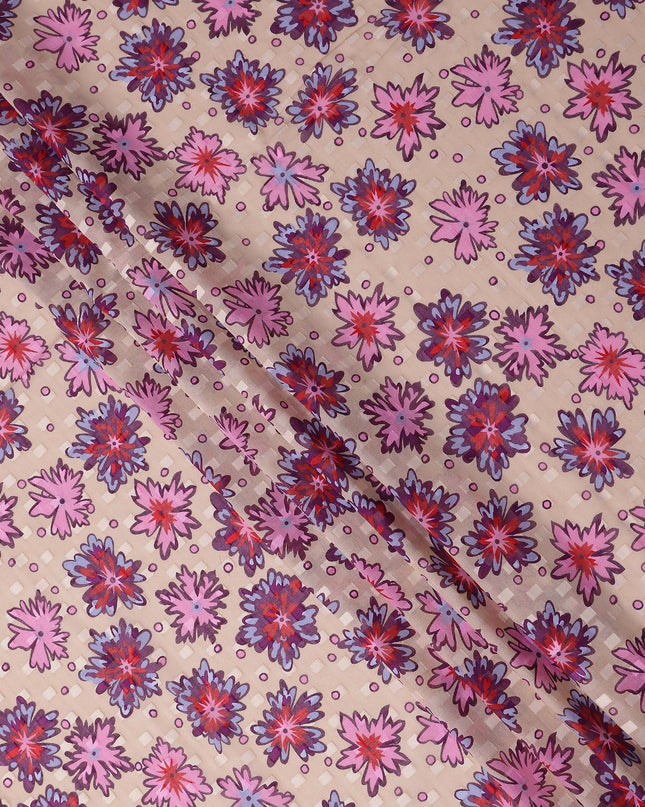 Sand Beige and Mauve Pink Swiss Voile Sudanese Thobe Fabric