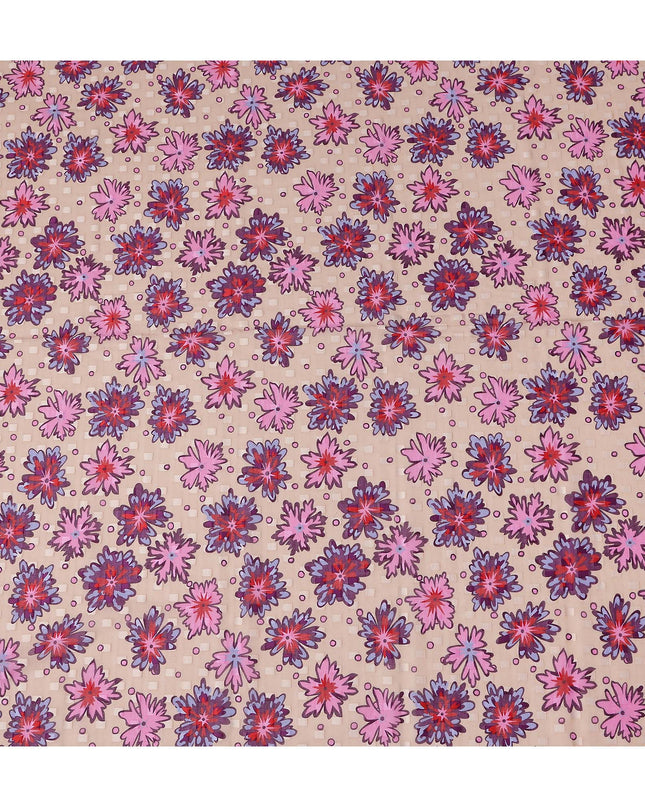 Sand Beige and Mauve Pink Swiss Voile Sudanese Thobe Fabric
