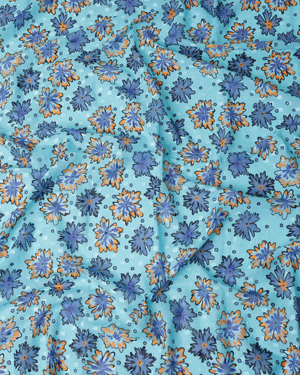 Sky Blue and Cobalt Swiss Voile Sudanese Thobe Fabric