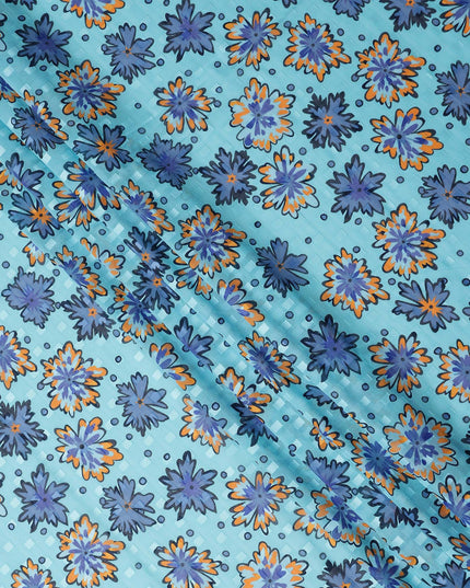 Sky Blue and Cobalt Swiss Voile Sudanese Thobe Fabric