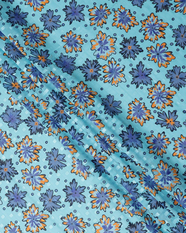 Sky Blue and Cobalt Swiss Voile Sudanese Thobe Fabric