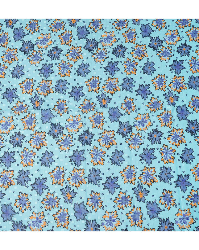Sky Blue and Cobalt Swiss Voile Sudanese Thobe Fabric