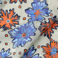 Ivory and Cobalt Blue Swiss Voile Sudanese Thobe Fabric