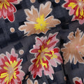 Charcoal and Coral Pink Swiss Voile Sudanese Thobe Fabric