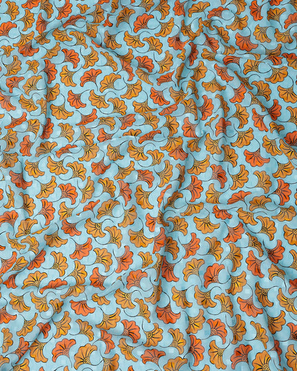 Sky Blue and Amber Swiss Voile Sudanese Thobe Fabric
