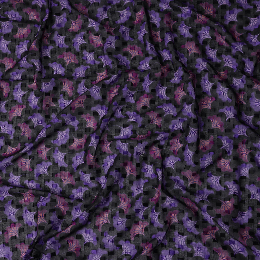 Charcoal and Violet Purple Swiss Voile Sudanese Thobe Fabric