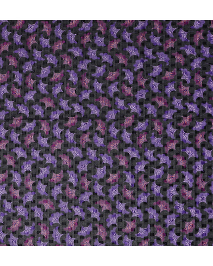 Charcoal and Violet Purple Swiss Voile Sudanese Thobe Fabric