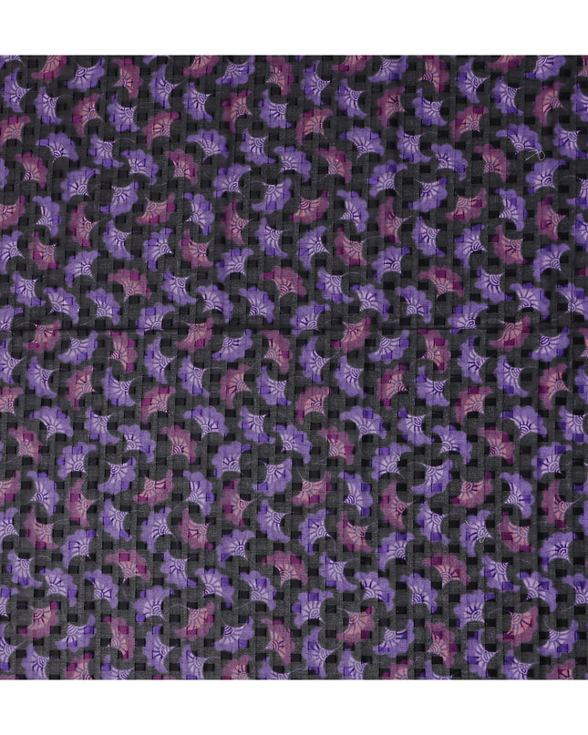Charcoal and Violet Purple Swiss Voile Sudanese Thobe Fabric