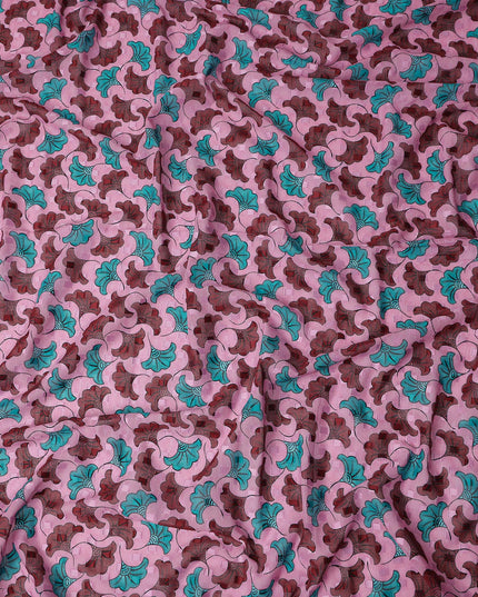 Blush Pink and Teal Swiss Voile Sudanese Thobe Fabric