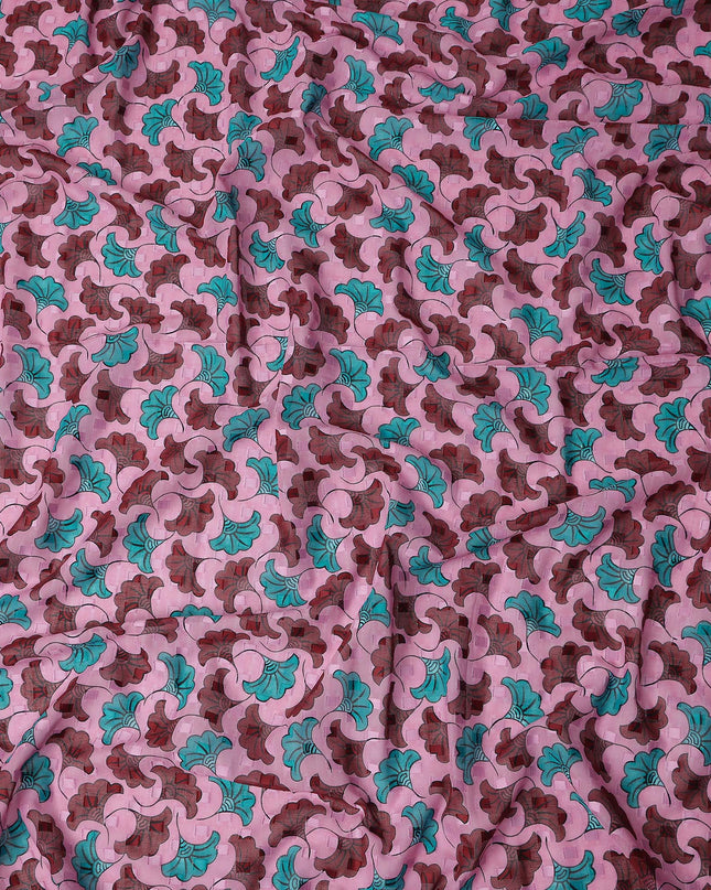 Blush Pink and Teal Swiss Voile Sudanese Thobe Fabric