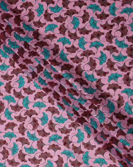 Blush Pink and Teal Swiss Voile Sudanese Thobe Fabric