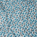 Ivory and Teal Blue Swiss Voile Sudanese Thobe Fabric