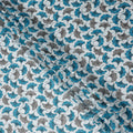 Ivory and Teal Blue Swiss Voile Sudanese Thobe Fabric