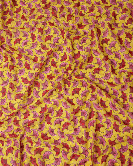 Golden Yellow and Rose Pink Swiss Voile Sudanese Thobe Fabri
