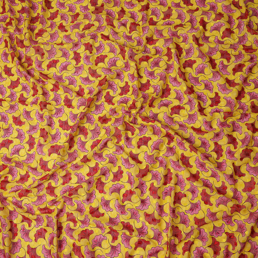 Golden Yellow and Rose Pink Swiss Voile Sudanese Thobe Fabri